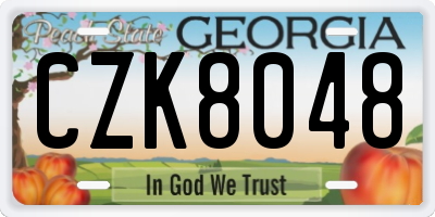 GA license plate CZK8048