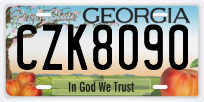 GA license plate CZK8090