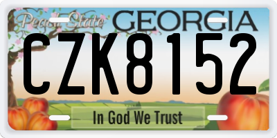 GA license plate CZK8152