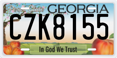 GA license plate CZK8155