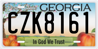 GA license plate CZK8161