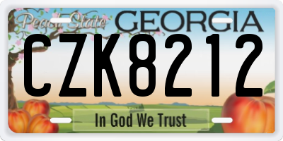 GA license plate CZK8212