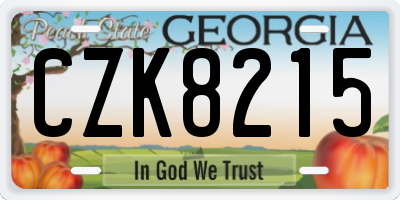 GA license plate CZK8215