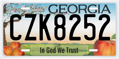 GA license plate CZK8252