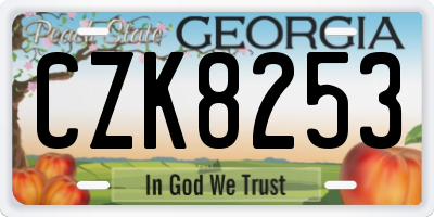 GA license plate CZK8253