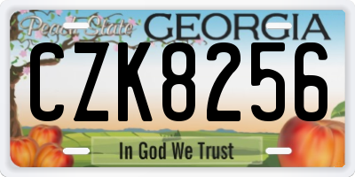 GA license plate CZK8256