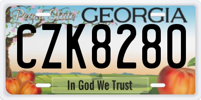 GA license plate CZK8280
