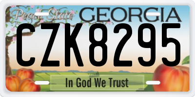 GA license plate CZK8295