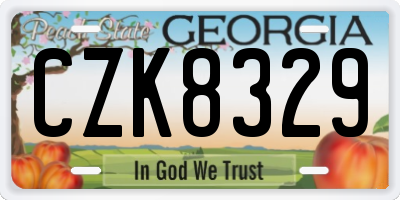 GA license plate CZK8329