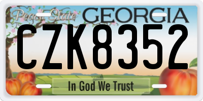 GA license plate CZK8352