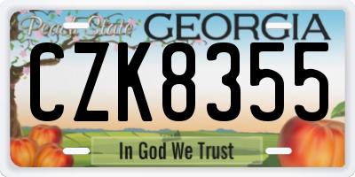 GA license plate CZK8355