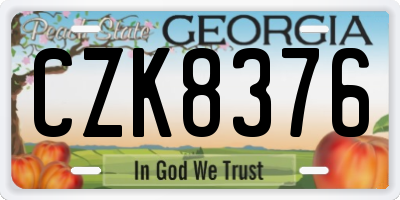 GA license plate CZK8376