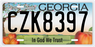 GA license plate CZK8397