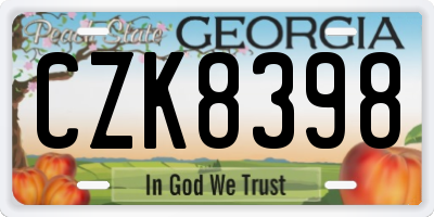 GA license plate CZK8398