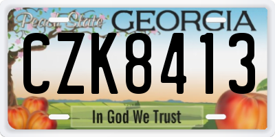 GA license plate CZK8413