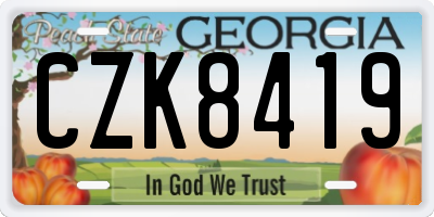 GA license plate CZK8419