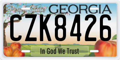 GA license plate CZK8426