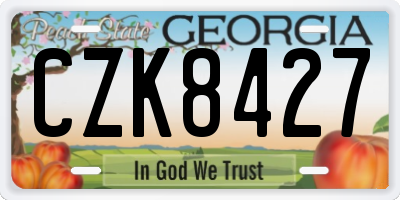 GA license plate CZK8427