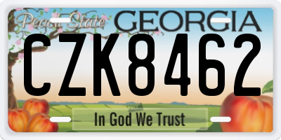 GA license plate CZK8462