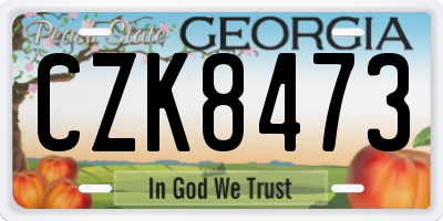 GA license plate CZK8473