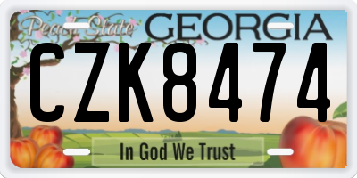 GA license plate CZK8474