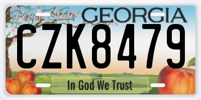 GA license plate CZK8479