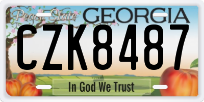 GA license plate CZK8487