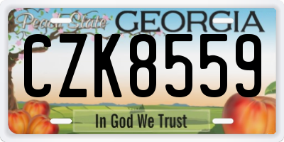 GA license plate CZK8559