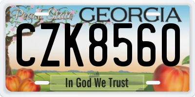 GA license plate CZK8560
