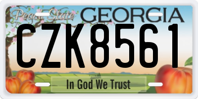 GA license plate CZK8561