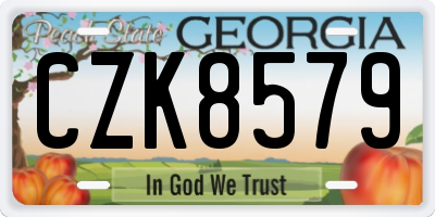 GA license plate CZK8579