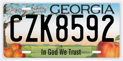 GA license plate CZK8592