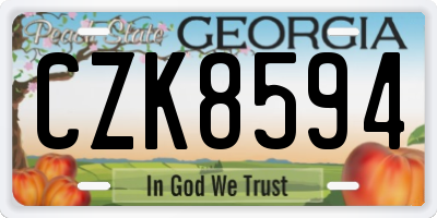 GA license plate CZK8594