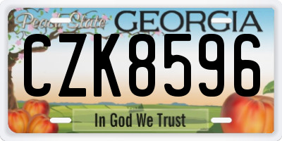 GA license plate CZK8596
