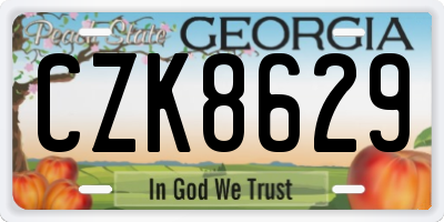 GA license plate CZK8629