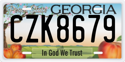 GA license plate CZK8679