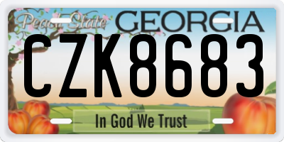 GA license plate CZK8683