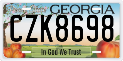 GA license plate CZK8698