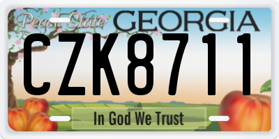 GA license plate CZK8711