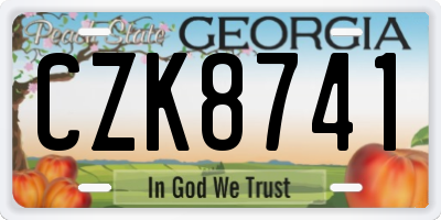 GA license plate CZK8741