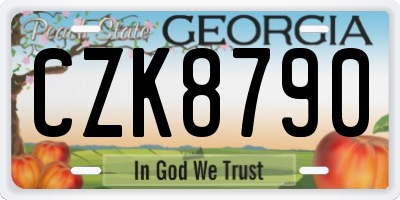 GA license plate CZK8790