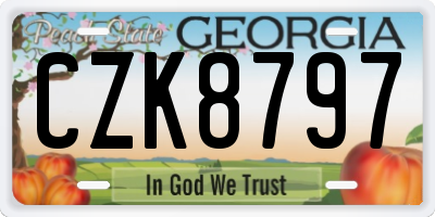 GA license plate CZK8797