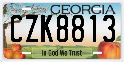 GA license plate CZK8813