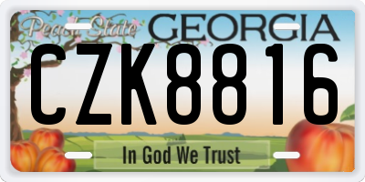 GA license plate CZK8816