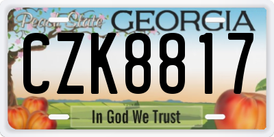 GA license plate CZK8817