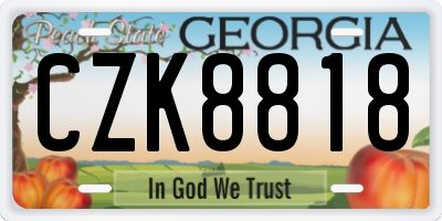 GA license plate CZK8818
