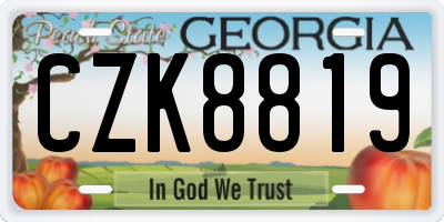 GA license plate CZK8819