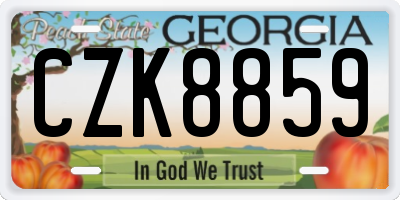 GA license plate CZK8859