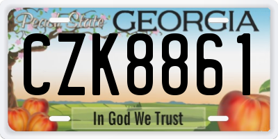 GA license plate CZK8861