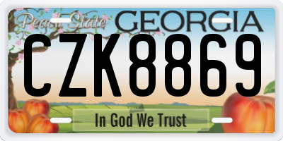 GA license plate CZK8869